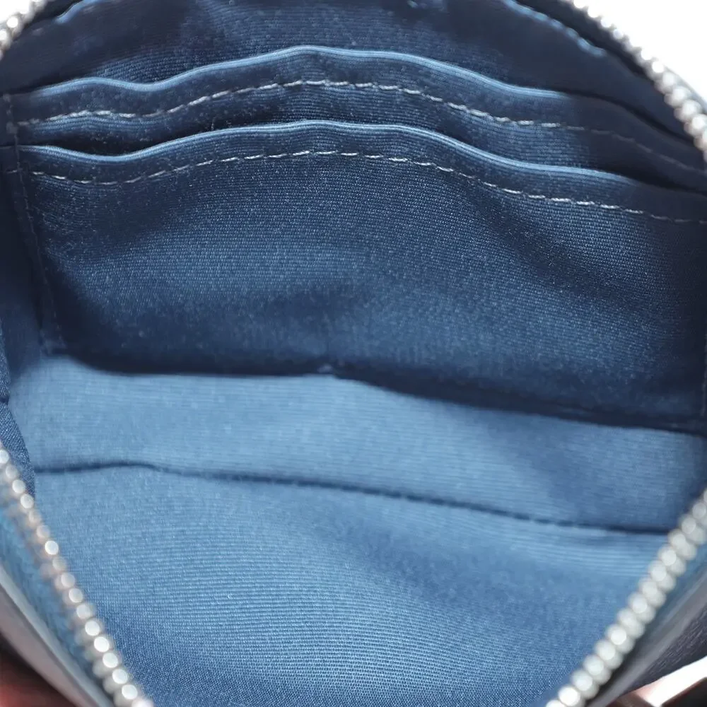 Coach Corner Zip Leather Wristlet Wallet – Navy Blue with Bold Red Script - NWT - Picture 6 of 7